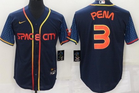 Men's Houston Astros #3 Jeremy Pena Navy City Cool Base Jersey