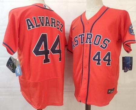 Men's Houston Astros #44 Yordan Alvarez Orange Authentic Jersey