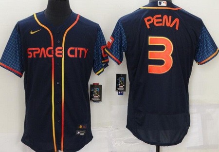 Men's Houston Astros #3 Jeremy Pena Navy City Authentic Jersey