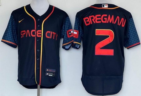 Men's Houston Astros #2 Alex Bregman Navy 2022 City Connect Authentic Jersey