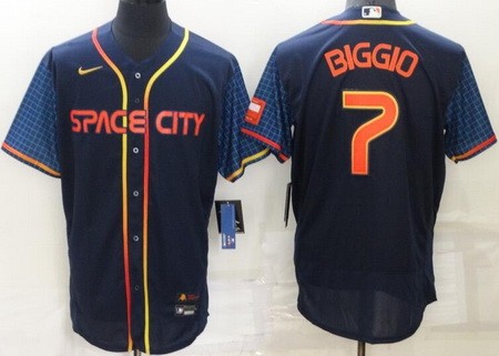 Men's Houston Astros #7 Craig Biggio Navy 2022 City Connect Authentic Jersey