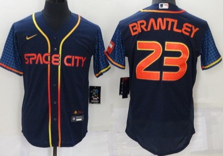 Men's Houston Astros #23 Michael Brantley Navy City Authentic Jersey