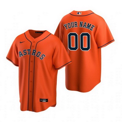 Men's Women Youth Houston Astros Customized Orange Alternate 2020 Cool Base Jersey