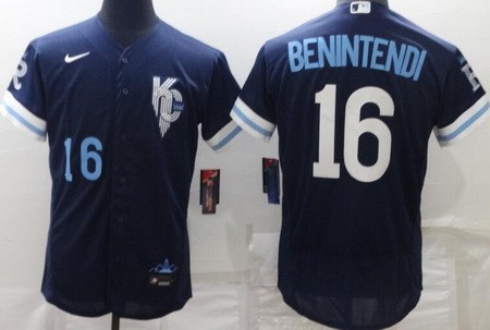 Men's Kansas City Royals #16 Andrew Benintendi Navy 2022 City Connect Authentic Jersey
