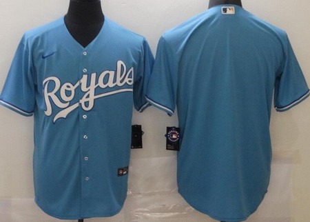Men's Kansas City Royals Blank Light Blue Cool Base Jersey