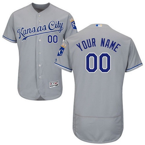 Men's Women Youth Kansas City Royals Customized Gray FlexBase Jersey