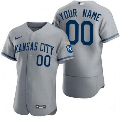 Men's Women Youth Kansas City Royals Customized Gray Authentic Jersey