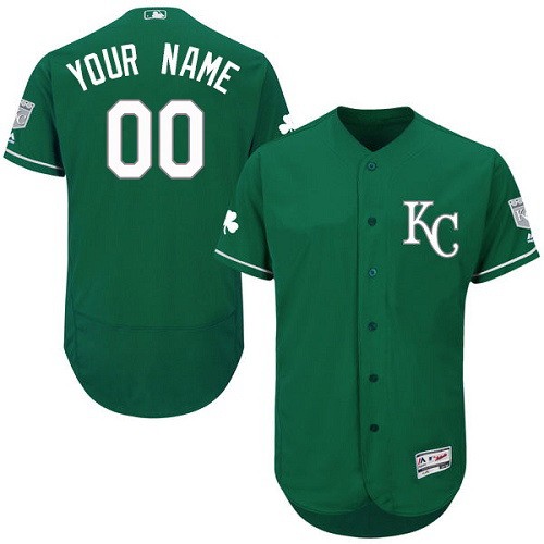 Men's Women Youth Kansas City Royals Customized Green Celtic FlexBase Jersey