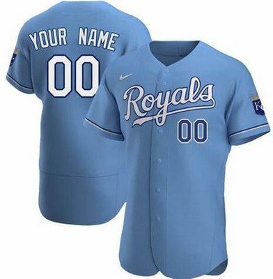 Men's Women Youth Kansas City Royals Customized Light Blue Alternate Authentic Jersey