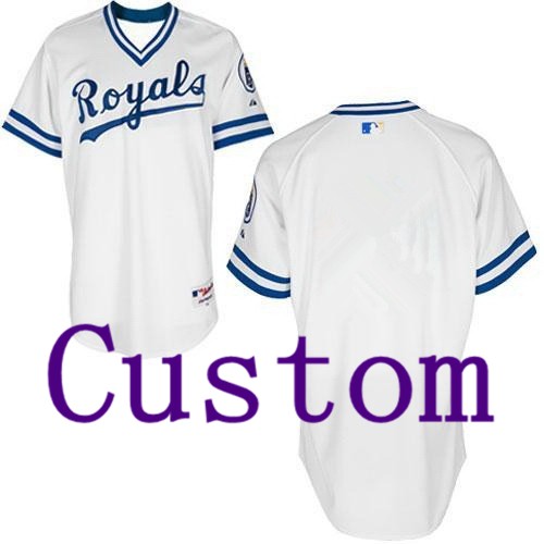Men's Women Youth Kansas City Royals Customized White 1974 Turn Back The Clock Jersey