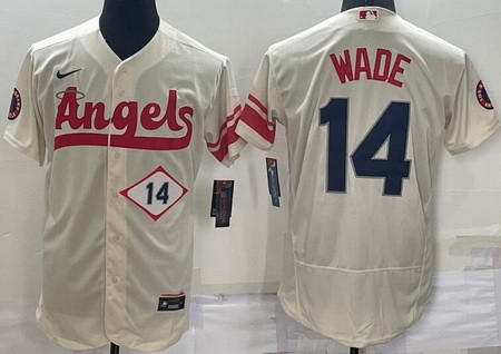 Men's Los Angeles Angels #14 Tyler Wade Cream 2022 City Connect Authentic Jersey