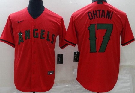 Men's Los Angeles Angels #17 Shohei Ohtani Red Martyr's Day Cool Base Jersey