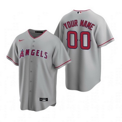 Men's Women You Los Angeles Angels Customized Gray Road 2020 Cool Base Jersey (2)