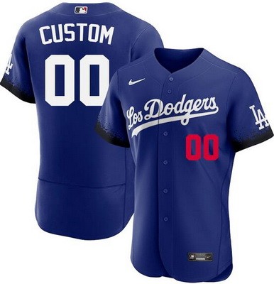 Men's Women You Los Angeles Dodgers Customized Blue 2021 City Connect Authentic Jersey