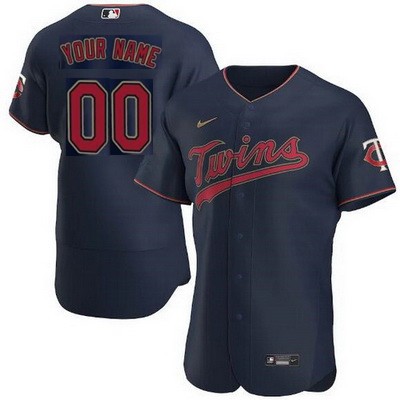 Men's Women Youth Minnesota Twins Customized Navy Authentic Jersey