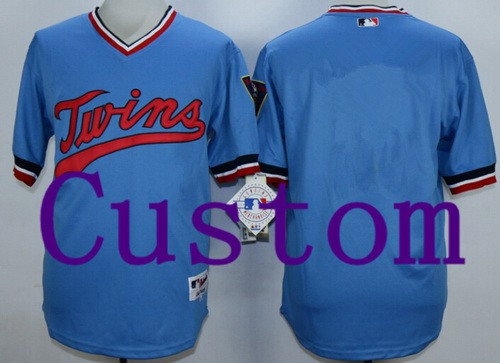 Men's Women Youth Minnesota Twins Customized Blue 1984 Turn Back The Clock Jersey