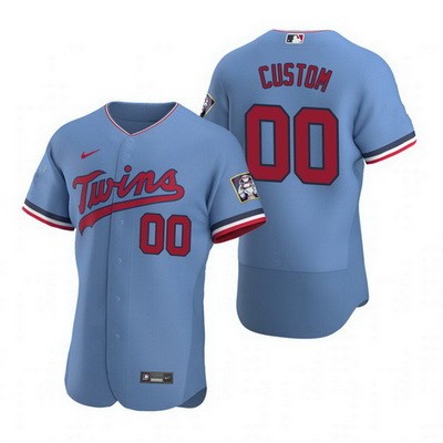 Men's Women Youth Minnesota Twins Customized Light Blue Authentic Jersey