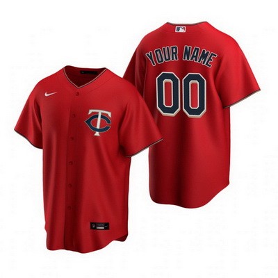 Men's Women Youth Minnesota Twins Customized Red Alternate 2020 Cool Base Jersey