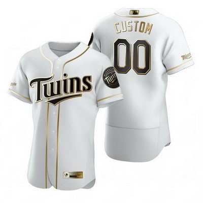 Men's Women Youth Minnesota Twins Customized White Gold 2020 FlexBase Jersey