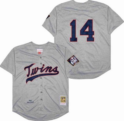 Men's Minnesota Twins #14 Kent Hrbek Gray 1969 Throwback Jersey