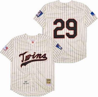 Men's Minnesota Twins #29 Rod Carew Cream 1969 Throwback Jersey