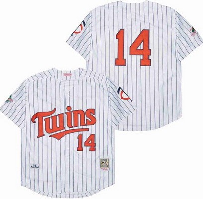 Men's Minnesota Twins #14 Kent Hrbek White 1991 Throwback Jersey
