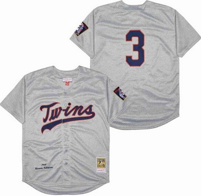 Men's Minnesota Twins #3 Harmon Killebrew Gray 1969 Throwback Jersey