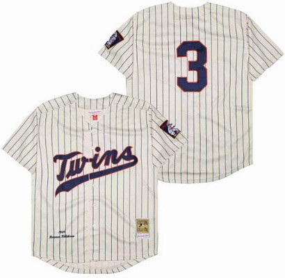 Men's Minnesota Twins #3 Harmon Killebrew Cream 1969 Throwback Jersey