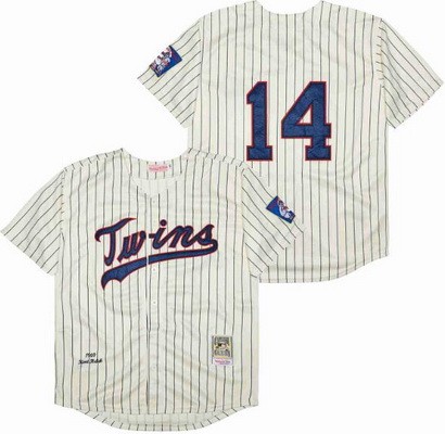 Men's Minnesota Twins #14 Kent Hrbek Cream 1969 Throwback Jersey