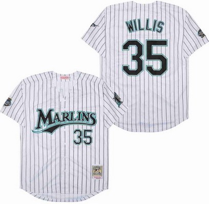 Men's Miami Marlins #35 Dontrelle Willis White Throwback Jersey