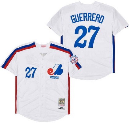 Men's Montreal Expos #27 Vladimir Guerrero White 2000 Throwback Jersey