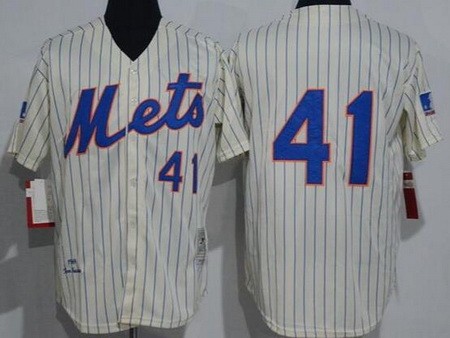 Men's New York Mets #41 Tom Seaver Cream 1969 Throwback Jersey