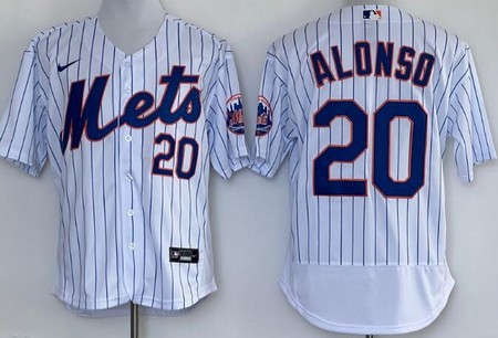 Men's New York Mets #20 Pete Alonso White Authentic Jersey