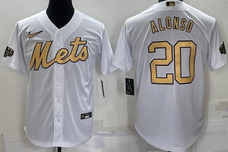 Men's New York Mets #20 Pete Alonso White 2022 All Star Cool Base Jersey