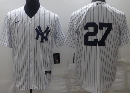 Men's New York Yankees #27 Mike Stanton White Cool Base Jersey