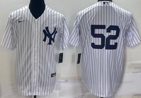 Men's New York Yankees #52 Cc Sabathia White Cool Base Jersey
