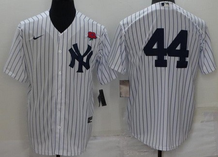 Men's New York Yankees #44 Reggie Jackson White Red Rose Cool Base Jersey