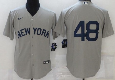 Men's New York Yankees #48 Anthony Rizzo Gray 2021 Field of Dreams Cool Base Jersey