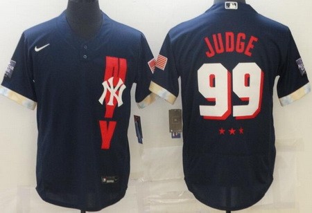 Men's New York Yankees #99 Aaron Judge Navy 2021 All Star Authentic Jersey