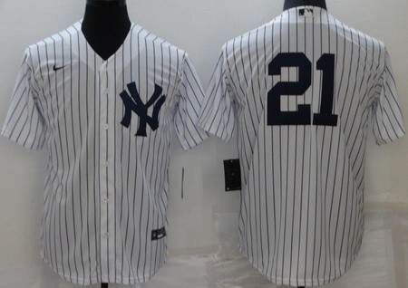 Men's New York Yankees #21 Paul O'Neill White Cool Base Jersey