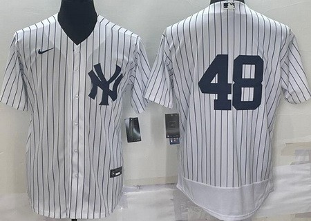 Men's New York Yankees #48 Anthony Rizzo White Authentic Jersey