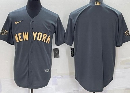 Men's New York Yankees Blank Gray 2022 All Star Cool Base Jersey