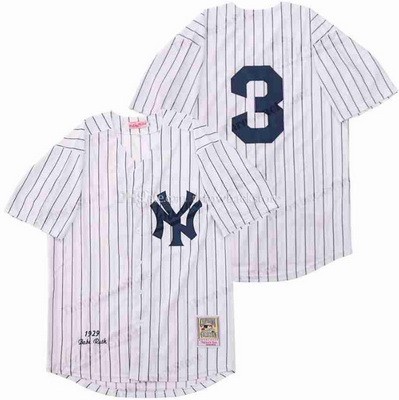 Men's New York Yankees #3 Babe Ruth White 1929 Throwback Jersey