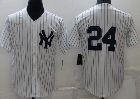 Men's New York Yankees #24 Gary Sanchez White Cooperstown Collection Jersey