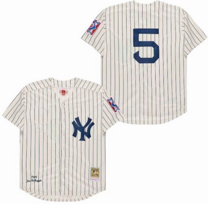 Men's New York Yankees #5 Joe DiMaggio Cream 1939 Throwback Jersey