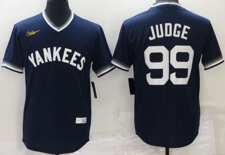 Men's New York Yankees #99 Aaron Judge Navy Cooperstown Collection Jersey