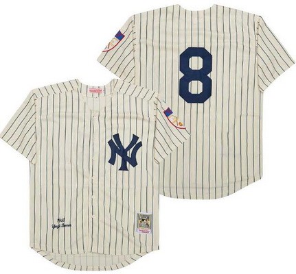 Men's New York Yankees #8 Yogi Berra Cream 1951 Throwback Jersey