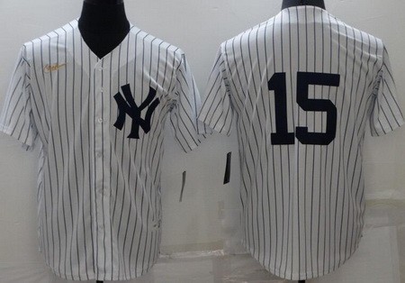 Men's New York Yankees #15 Thurman Munson White Cooperstown Collection Jersey