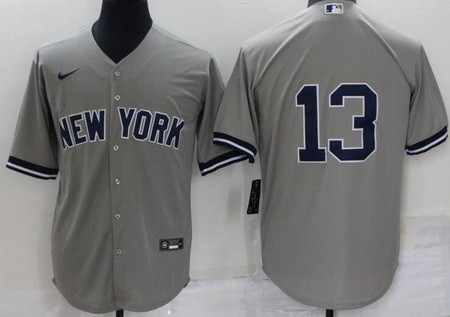 Men's New York Yankees #13 Joey Gallo Gray Cool Base Jersey