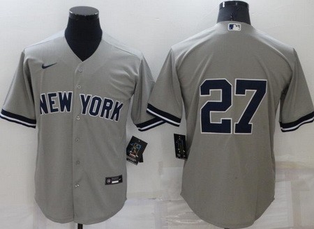 Men's New York Yankees #27 Mike Stanton Gray Cool Base Jersey